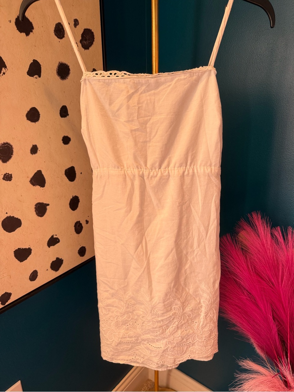 Show Me Your MuMu White Eyelet Slip Mini Dress